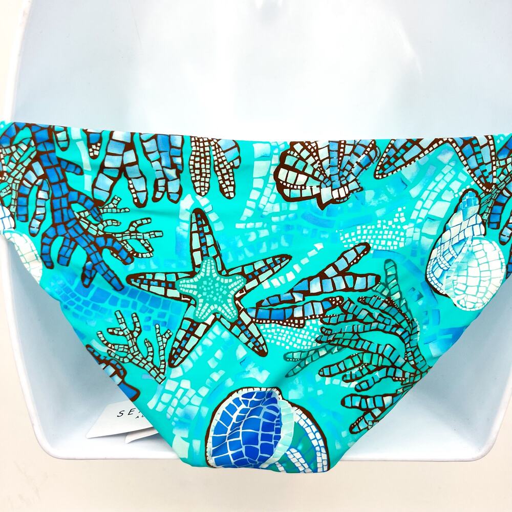 SEAFOLLY Women's La Mer Hipster Bikini Bottoms Size 6 Aquatic Blue NWT - Picture 8 of 15